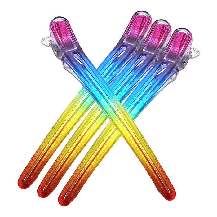 헤어2000,[진성] 제이에스 그램프 클립핀셋 4개 1세트 (레인보우)