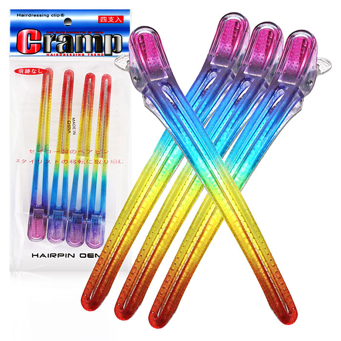 헤어2000,[진성] 제이에스 그램프 클립핀셋 4개 1세트 (레인보우)