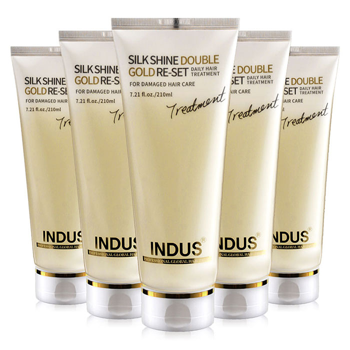 헤어2000,[인더스] 인더스 실크 샤인 더블 골드 리셋 210ml (트리트먼트+에센스)