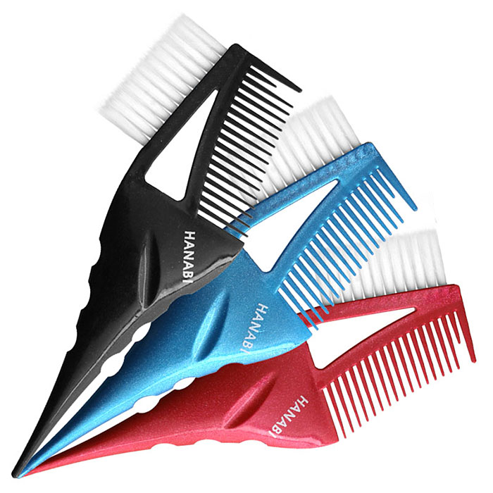 헤어2000,[하나비] 하나비 점보 컬러 브러쉬-무통 염색솔/염색붓/슬림모 (블랙/보라/블루/레드) 택1종