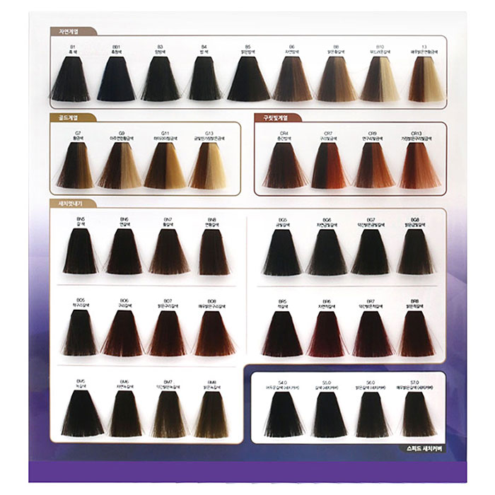 헤어2000,[인더스] 인더스 루비 염색약 컬러차트 총 83컬러+(레벨스케일15컬러)총98컬러 (염색 컬러 차트)