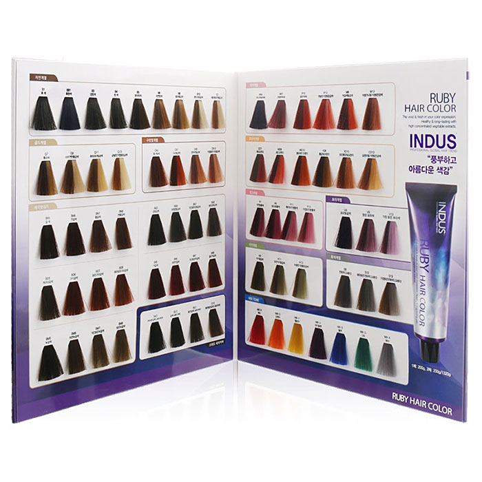 헤어2000,[인더스] 인더스 루비 염색약 컬러차트 총 83컬러+(레벨스케일15컬러)총98컬러 (염색 컬러 차트)