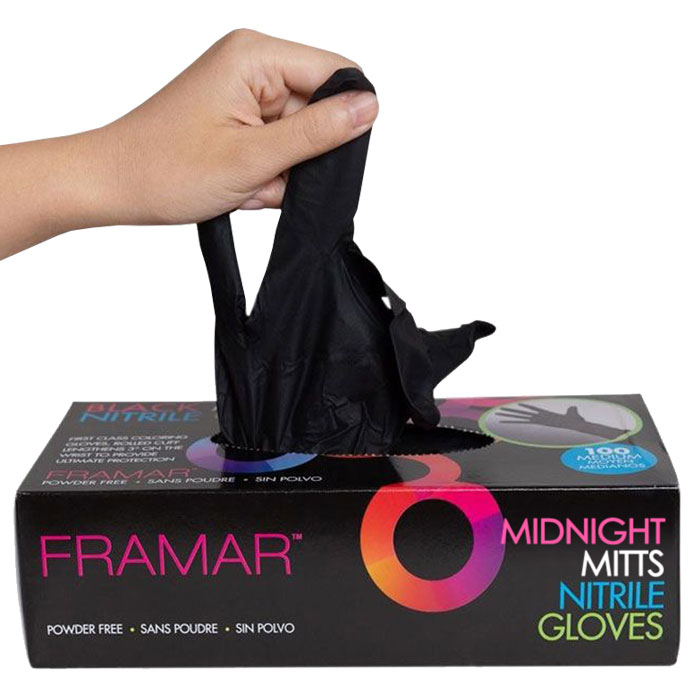 헤어2000,[FRAMAR] 프라마 니트릴 블랙 미용장갑 (대/중/소/선택) 낱개 2개 1쌍 (낱개 단위판매)