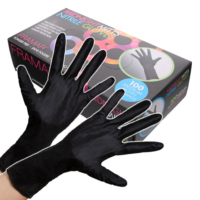 헤어2000,[FRAMAR] 프라마 니트릴 블랙 미용장갑 (대/중/소/선택) 낱개 100매 50쌍 = 1갑 (박스 단위판매)