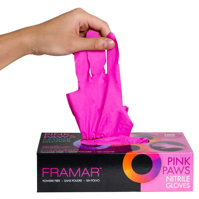 헤어2000,[FRAMAR] 프라마 니트릴 핑크 미용장갑 (대/중/소/선택) 낱개 100매 50쌍 = 1갑 (박스 단위판매)