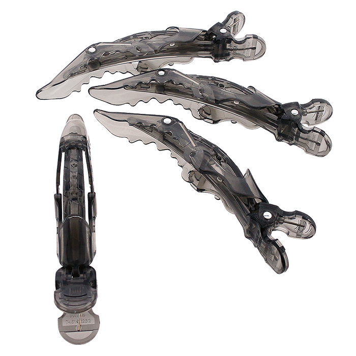 헤어2000,[새범뷰티] 쪼야 티라노 클립핀셋 4개1셋트(대사이즈) (색상:반투명 블랙)