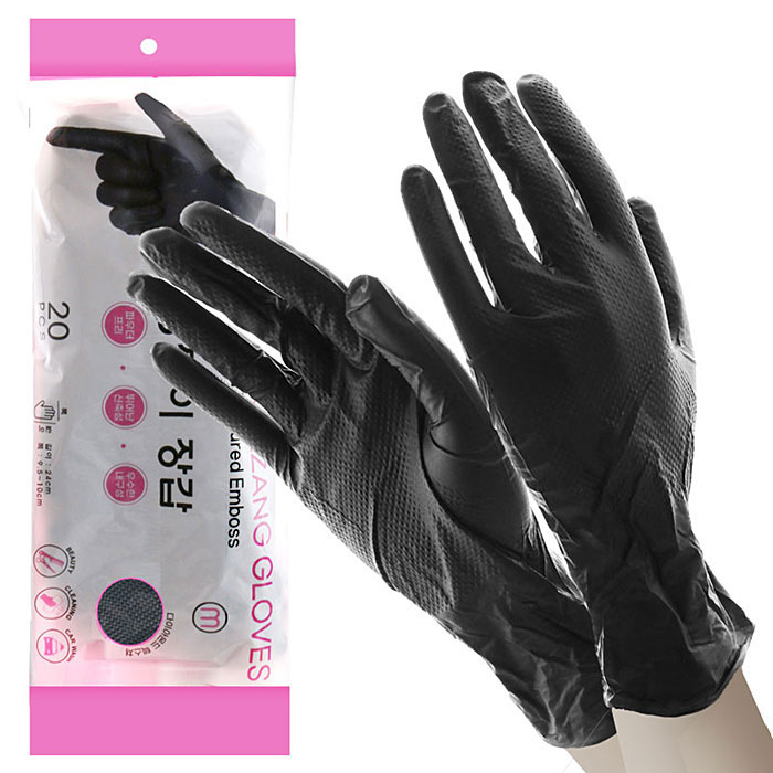 헤어2000,[짱짱이] 짱짱이 니트릴 미용장갑 블랙(대,중,소/선택) 낱개20개입 10쌍