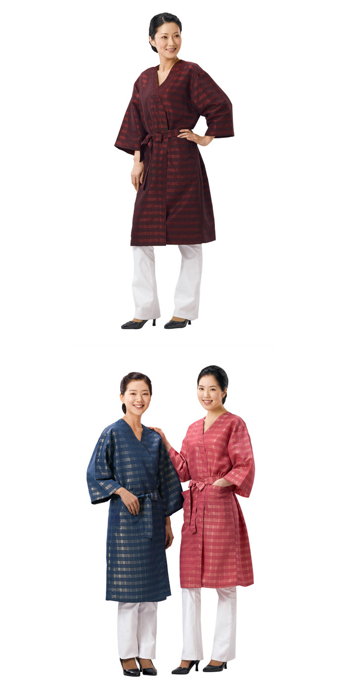 헤어2000,[라인유니폼] N/P 체크 가운